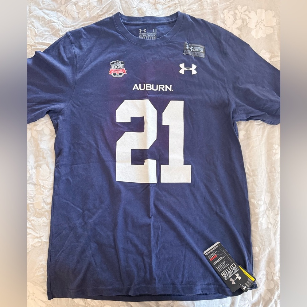 NWT, Under Armour Charged Cotton Auburn Shirt, Size Large